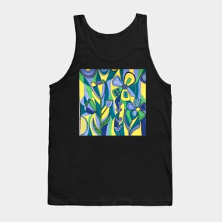 Bold blue florals Tank Top